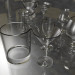 modello 3D Un insieme di bicchieri di vino. - anteprima