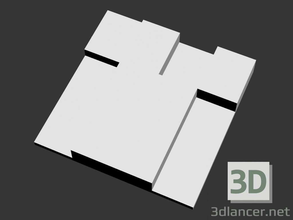 3d model Decorative panel Rectangles - preview