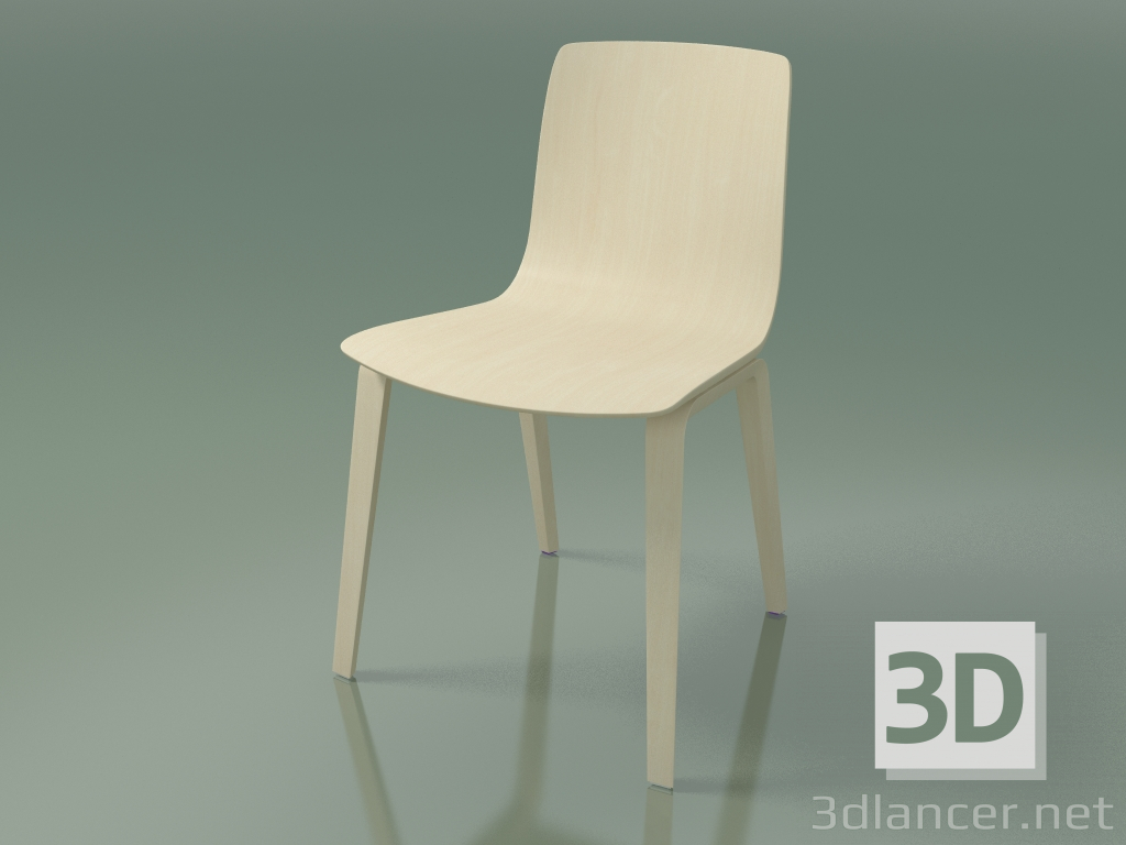 3D modeli Sandalye 3910 (4 ahşap ayak, beyaz huş ağacı) - önizleme
