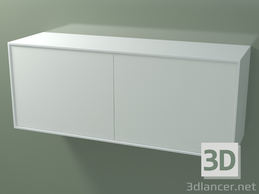 3D Modell Doppelbox (8AUEBA03, Gletscherweiß C01, HPL P01, L 120, P 36, H 48 cm) - Vorschau