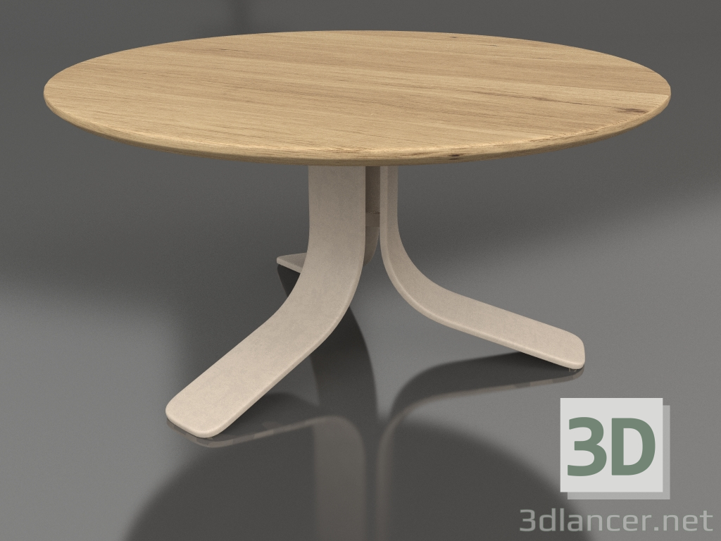 modello 3D Tavolino Ø80 (Sabbia, Legno di Iroko) - anteprima