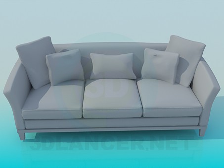 3D Modell Sofa mit drei Abschnitten - Vorschau