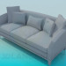 3D Modell Sofa mit drei Abschnitten - Vorschau