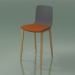 3d model Bar chair 3995 (4 wooden legs, with a pillow on the seat, polypropylene, oak) - preview