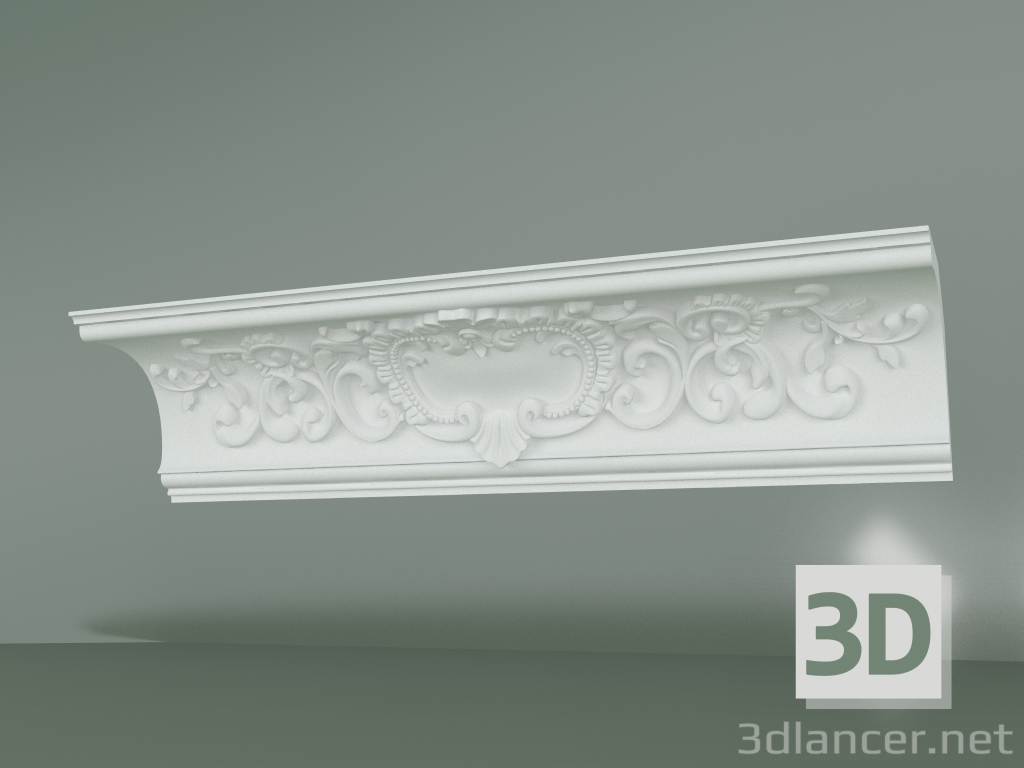 3D modeli Süslü alçı korniş КW011 - önizleme