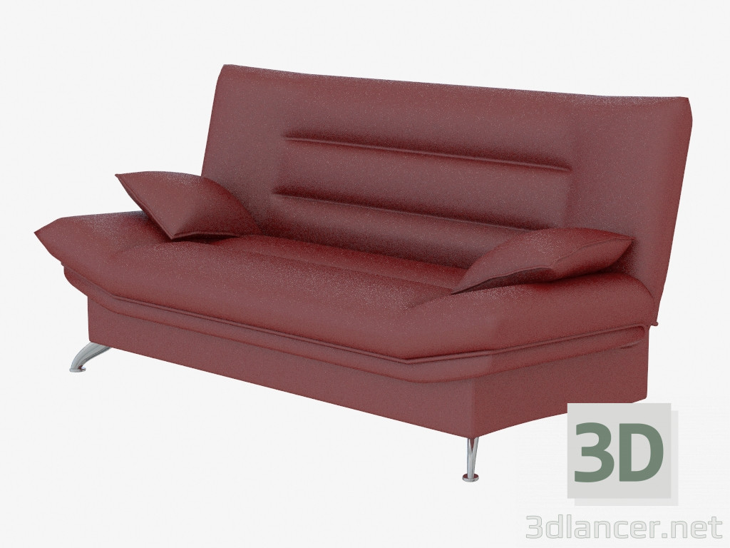 modèle 3D Canapé en cuir triple - preview