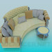 3D modeli Yarım daire şeklindeki kanepe - önizleme