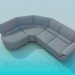modello 3D divano ad angolo - anteprima