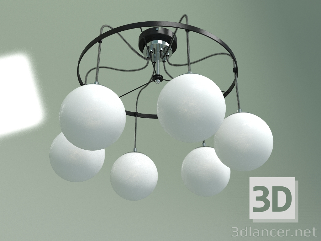 3d model Pendant lamp 70069-6 (chrome-black) - preview