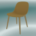Modelo 3d Cadeira de fibra com base de madeira (ocre, carvalho) - preview