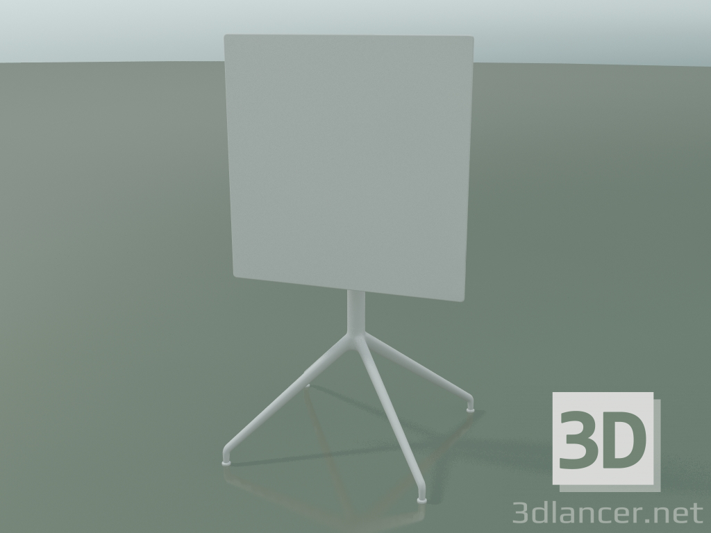 3D Modell Quadratischer Tisch 5740 (H 72,5 - 59 x 59 cm, gefaltet, weiß, V12) - Vorschau