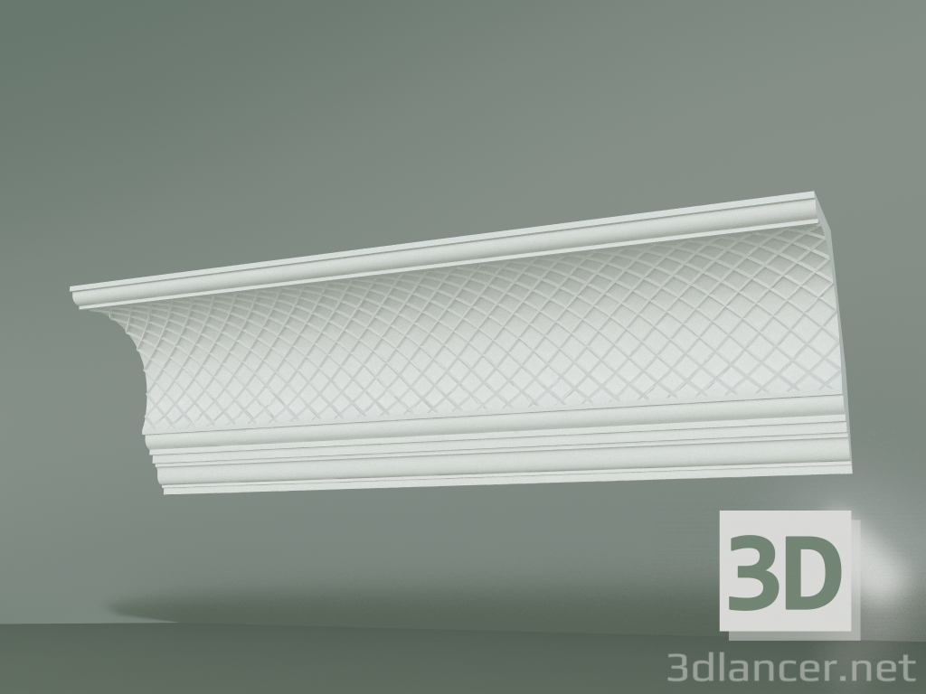 modello 3D Cornicione in gesso con ornamento КW012 - anteprima