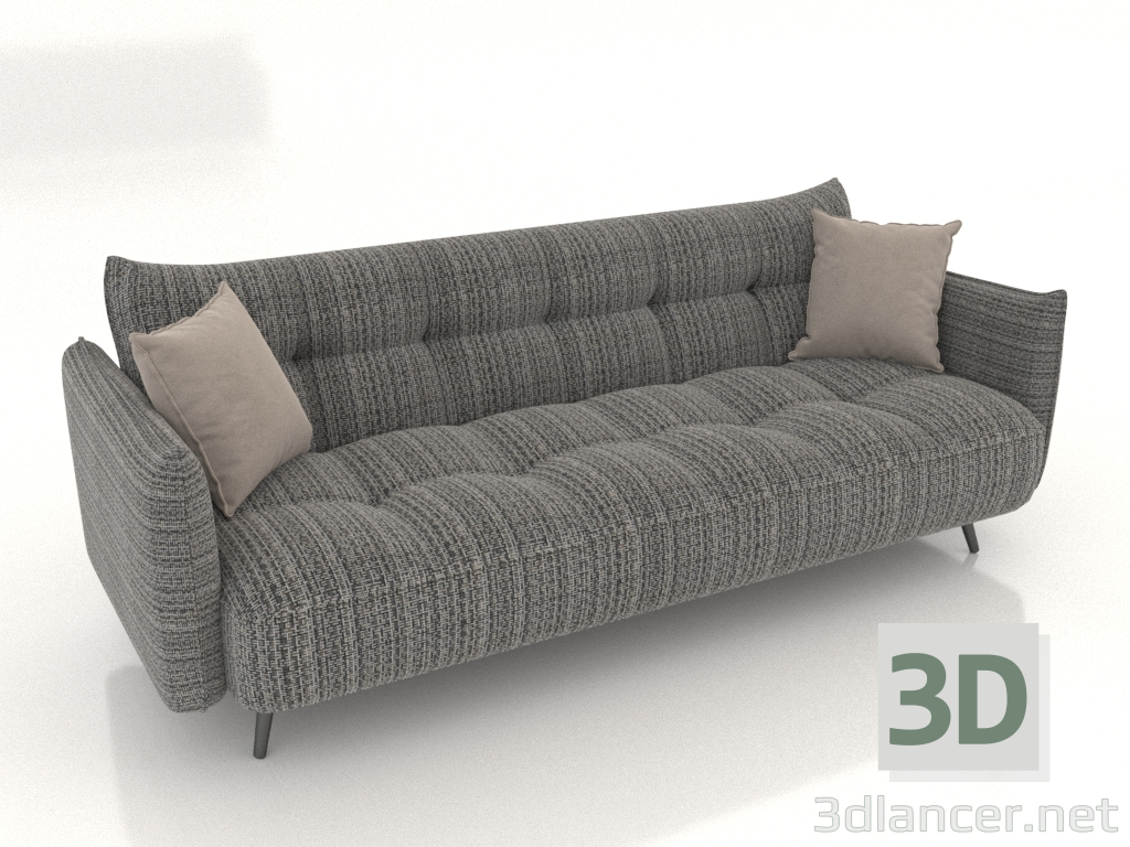 modello 3D Divano letto Ines (grigio) - anteprima