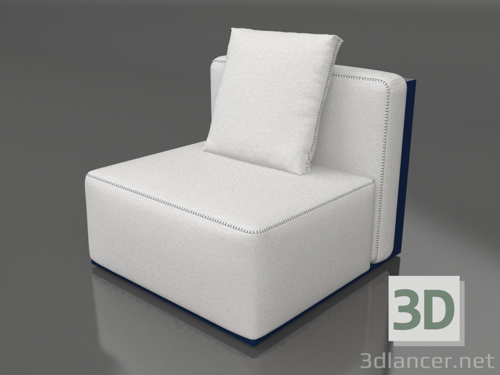 modèle 3D Module canapé, section 3 (Bleu nuit) - preview