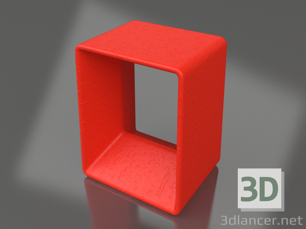 3d model Taburete bajo (Rojo) - vista previa