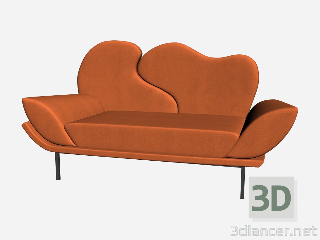 modello 3D Ampio ala sedia - anteprima