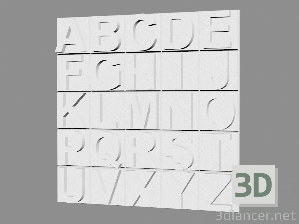 3 डी मॉडल जिप्सम दीवार पैनल (कला 1012) - पूर्वावलोकन