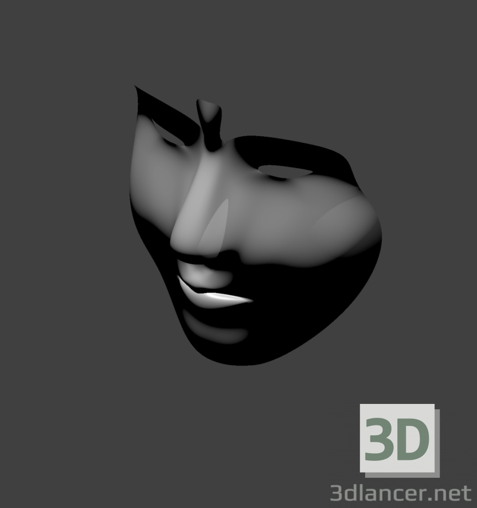 modello 3D maschera femminile - anteprima
