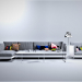Modelo 3D de 0346 (sofá em forma de L e cadeira e mesa de vidro) comprar - render # PREVIEWNUM