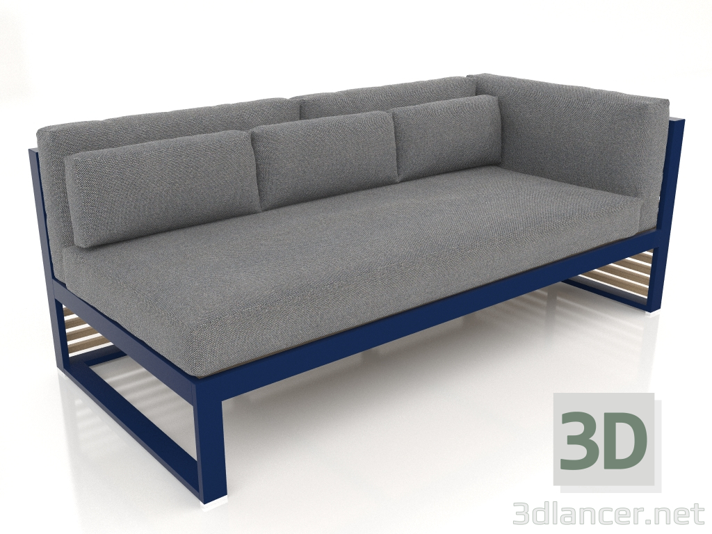 modèle 3D Canapé modulable section 1 droite (Bleu nuit) - preview