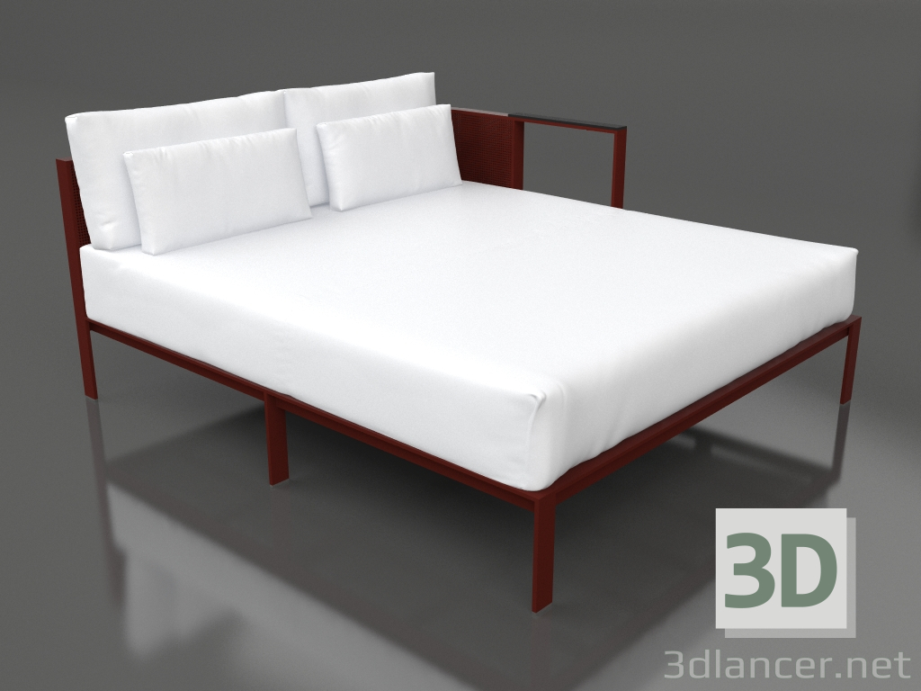 3d model Módulo sofá XL, sección 2 izquierda (Rojo vino) - vista previa