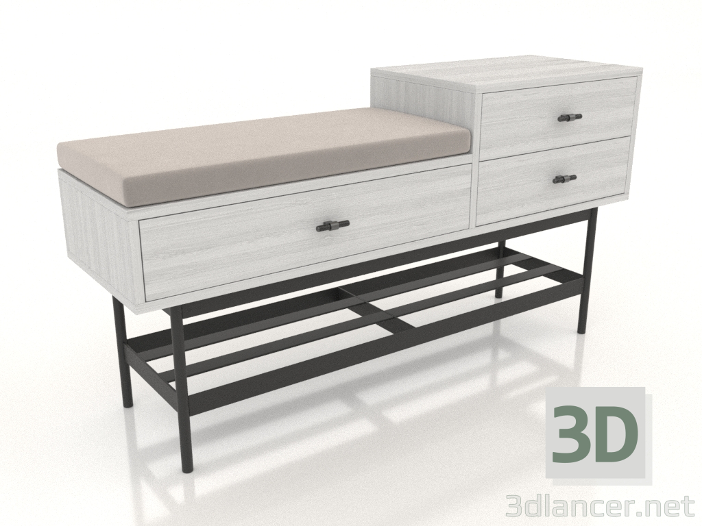 Modelo 3d Banco 2 (branco RAL 9010) - preview