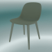 3D modeli Ahşap tabanlı fiber sandalye (Tozlu Yeşil) - önizleme