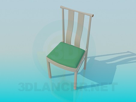 3 डी मॉडल कुर्सी आरामदायक चारपाई की अगली पीठ के साथ - पूर्वावलोकन