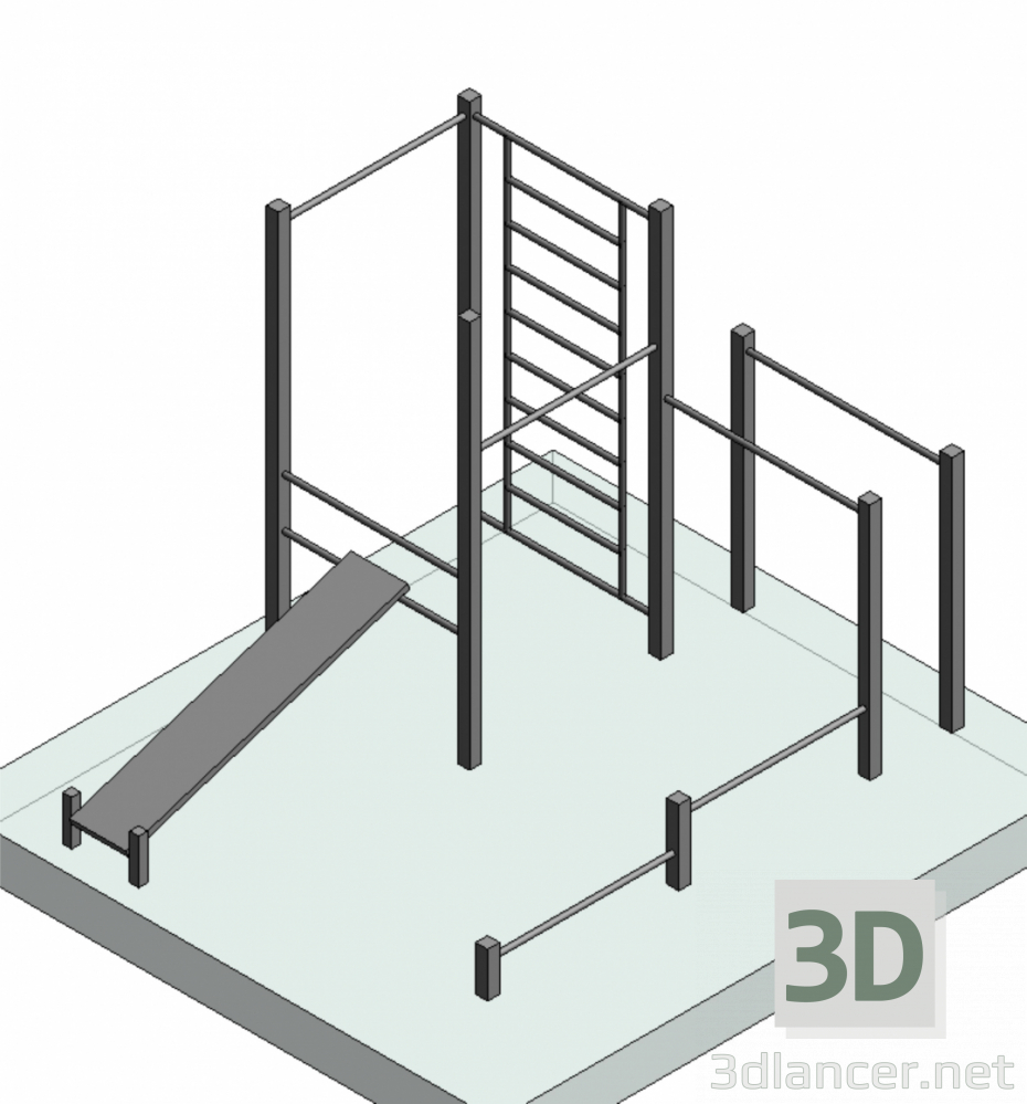modello 3D Complesso sportivo_7 - anteprima