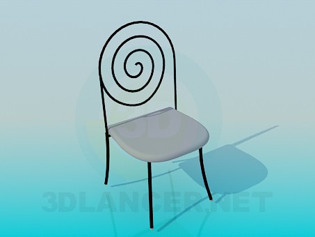 3 डी मॉडल धातु चारपाई की अगली पीठ के साथ कुर्सी - पूर्वावलोकन