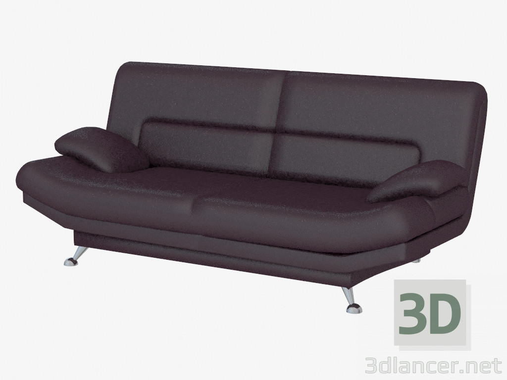 Modelo 3d Sofá de couro triplo - preview