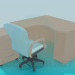 modèle 3D Bureau d’ordinateur avec chaise - preview