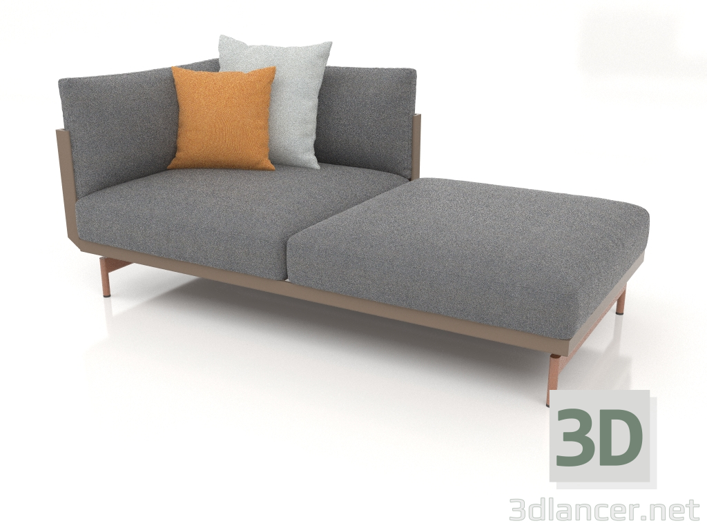 3d model Módulo sofá sección 2 derecha (Bronce) - vista previa