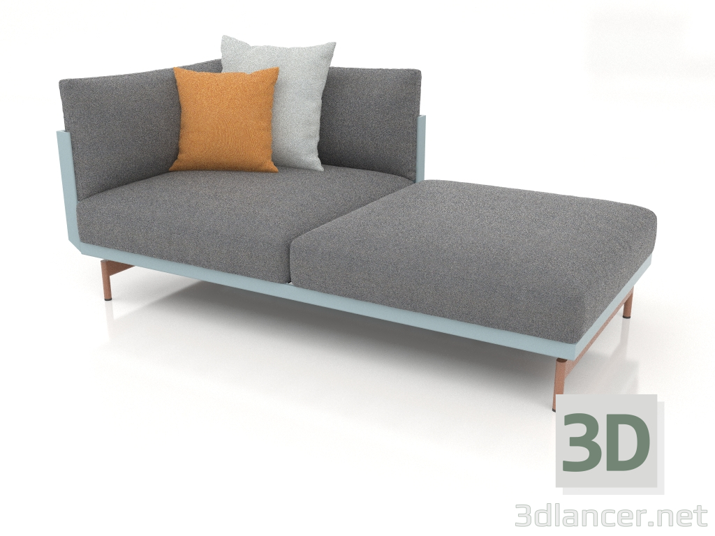 Modelo 3d Módulo de sofá, seção 2 direita (azul cinza) - preview