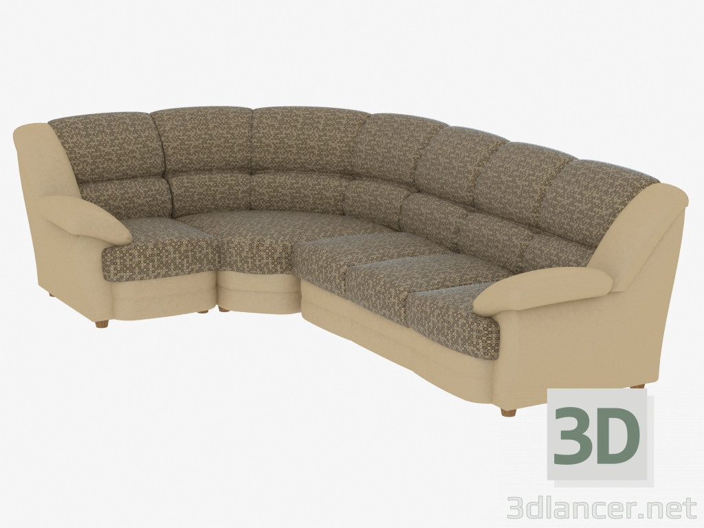 3 डी मॉडल कॉर्नर सोफा बिस्तर - पूर्वावलोकन