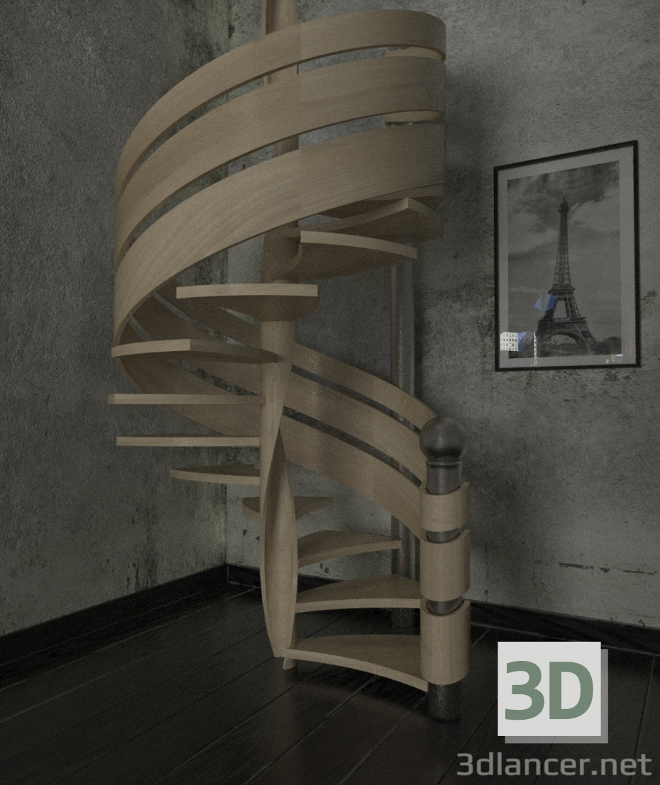 3 डी सीढ़ियों: घुमावदार मॉडल खरीद - रेंडर