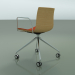 3d model Chair 0333 (4 castors, with armrests, LU1, with front trim, natural oak) - preview