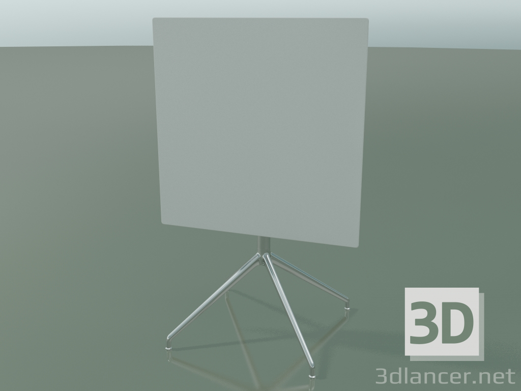 modello 3D Tavolo quadrato 5741 (H 72.5 - 69x69 cm, piegato, bianco, LU1) - anteprima