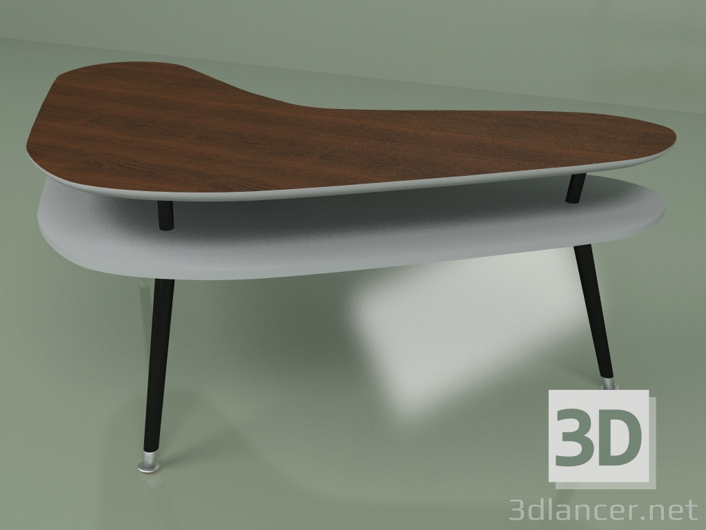 modèle 3D Table basse Boomerang (gris clair) - preview