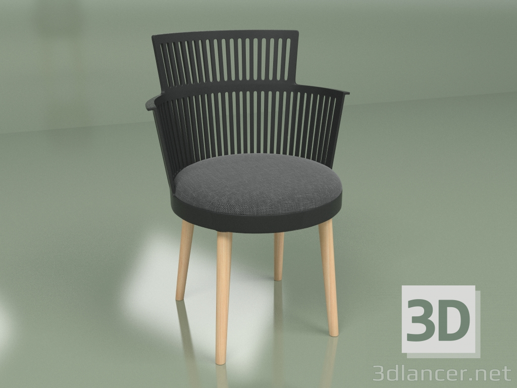 Modelo 3d Cadeira Trinidad (preta) - preview