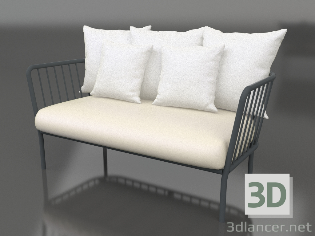 3d model 2-seater sofa (Anthracite) - preview