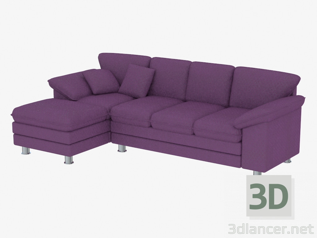 Modelo 3d Sofá-cama de canto para três pessoas - preview