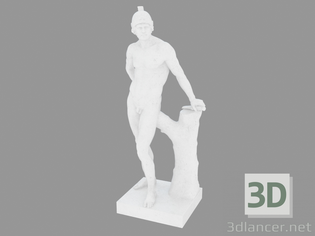 Modelo 3d Escultura em mármore do deus da guerra de Marte - preview