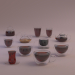 3D Cam bardak ve çaydanlıklar modeli satın - render