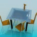3D modeli Masa sandalye art nouveau tarzında ile - önizleme