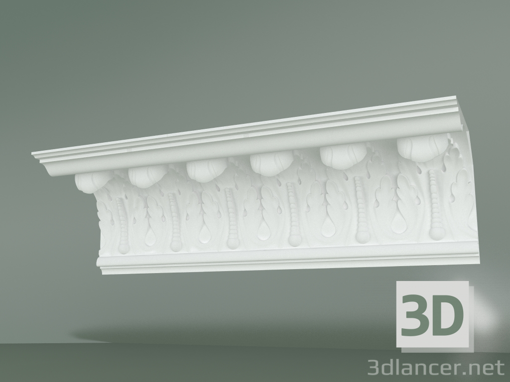 modèle 3D Corniche de plâtre préfabriquée KM002-1 - preview