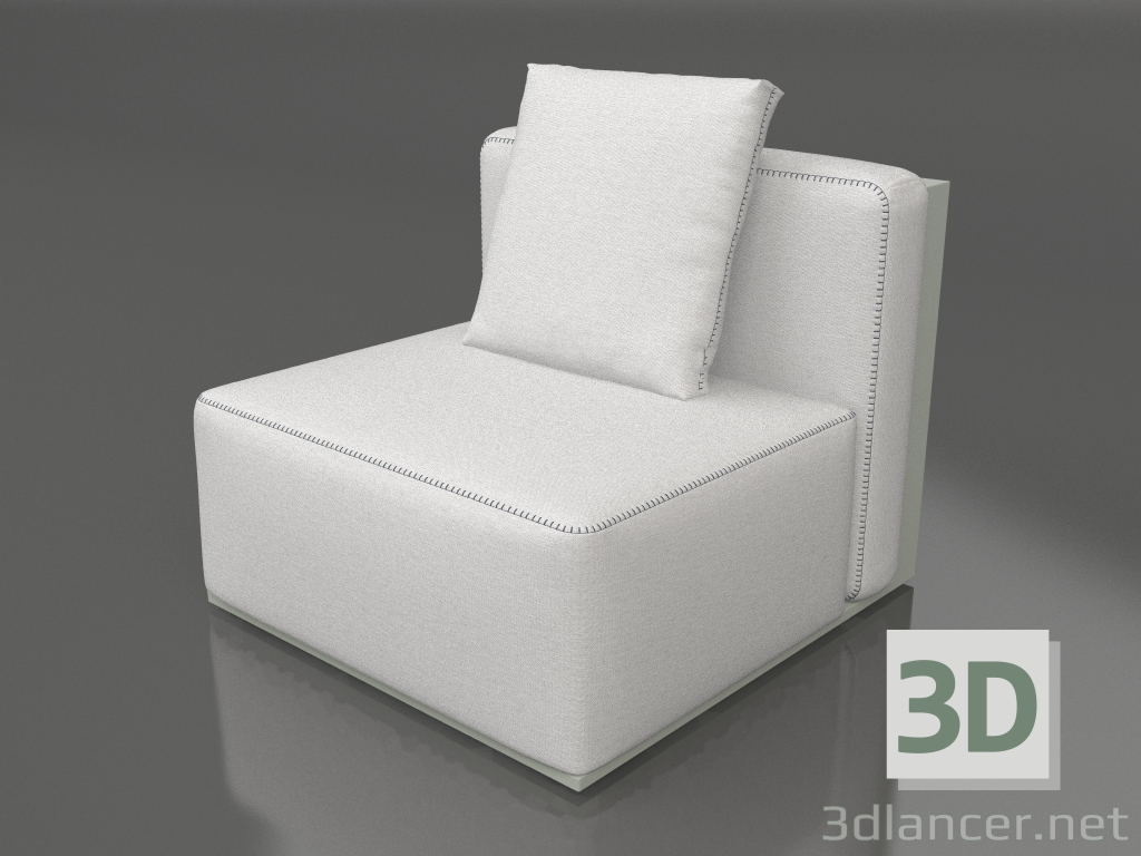 modèle 3D Module canapé, section 3 (Gris ciment) - preview
