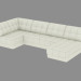 3d model Sofa-transformer angular leather - preview