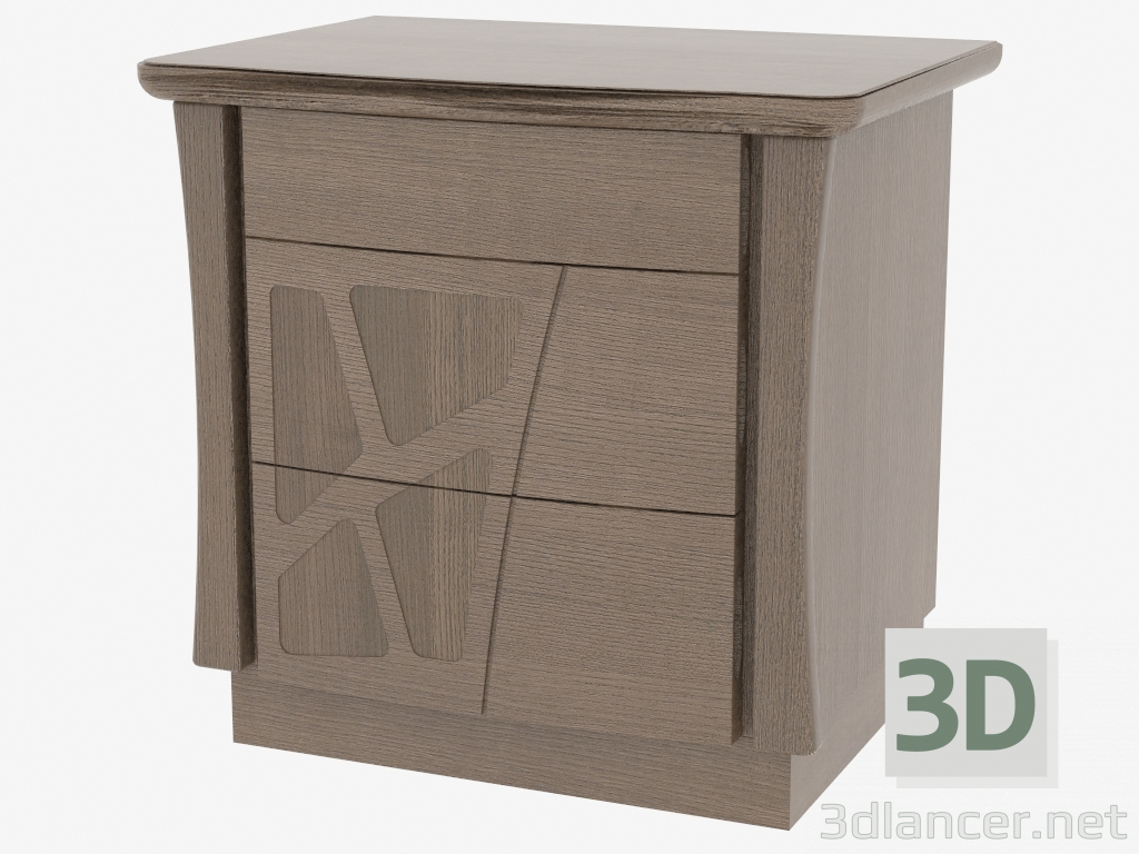 modèle 3D Table de nuit avec le troisième tiroir sur la base CDMONZ - preview