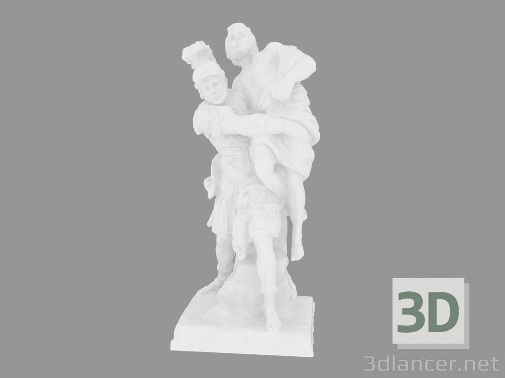 Modelo 3d Composição de escultura em mármore Enee and Anchise - preview